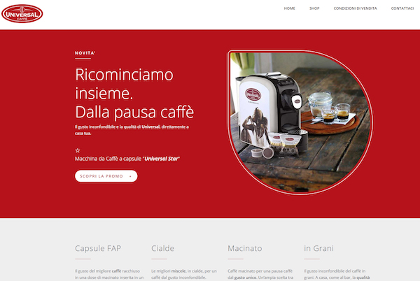 Ricevi a casa i nostri prodotti, è online l'e-shop di Universal Caffè